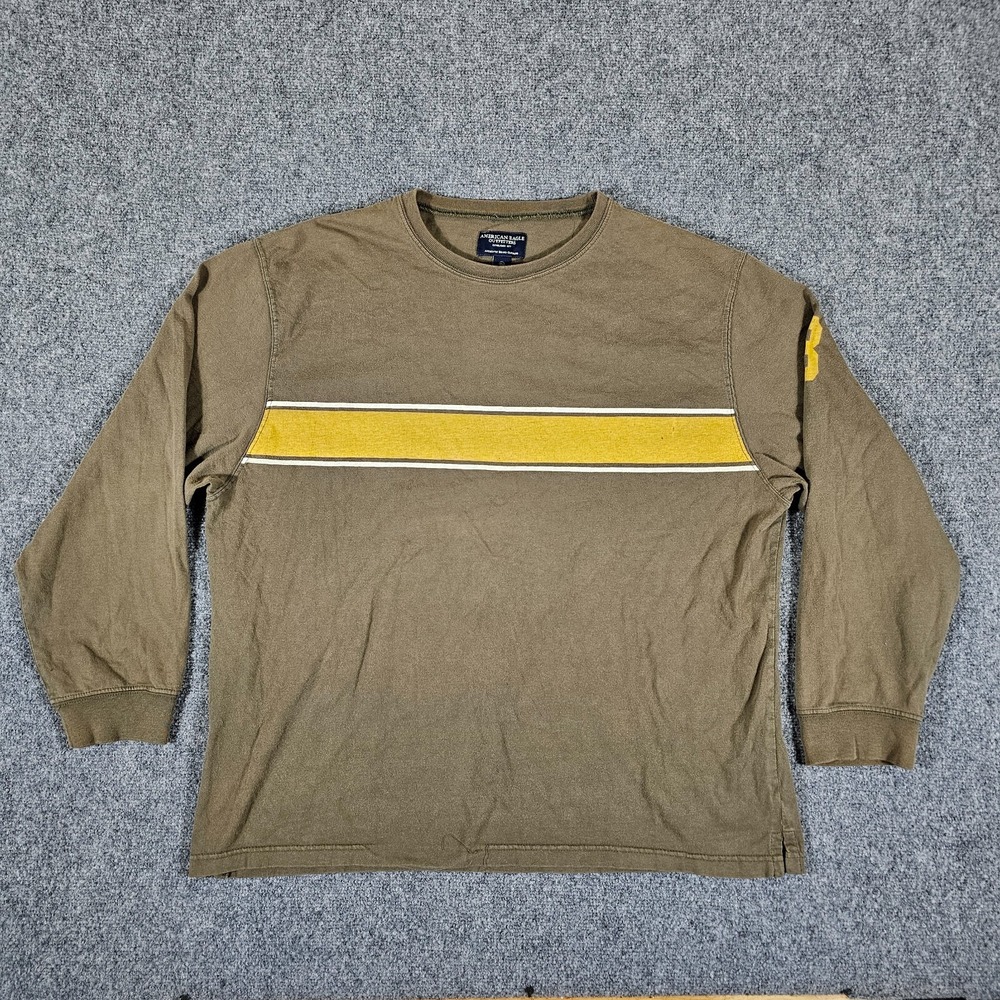 Y2K American Eagle Doubled Sided Striped Shirt‎ Brown Men's Size XL Grunge